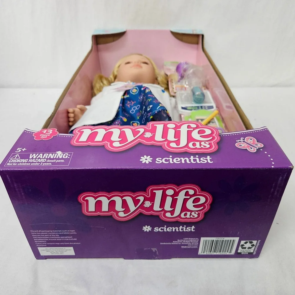 My Life As Scientist Doll 18 Inch Posable Blonde Hair 13 Piece Play Set 19224